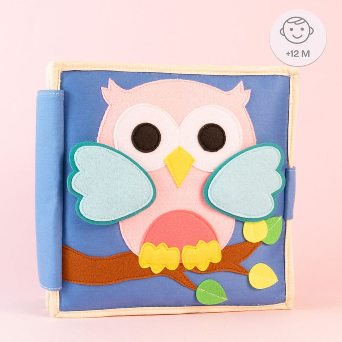 Pastel young owl- 6 Pages Quiet Book