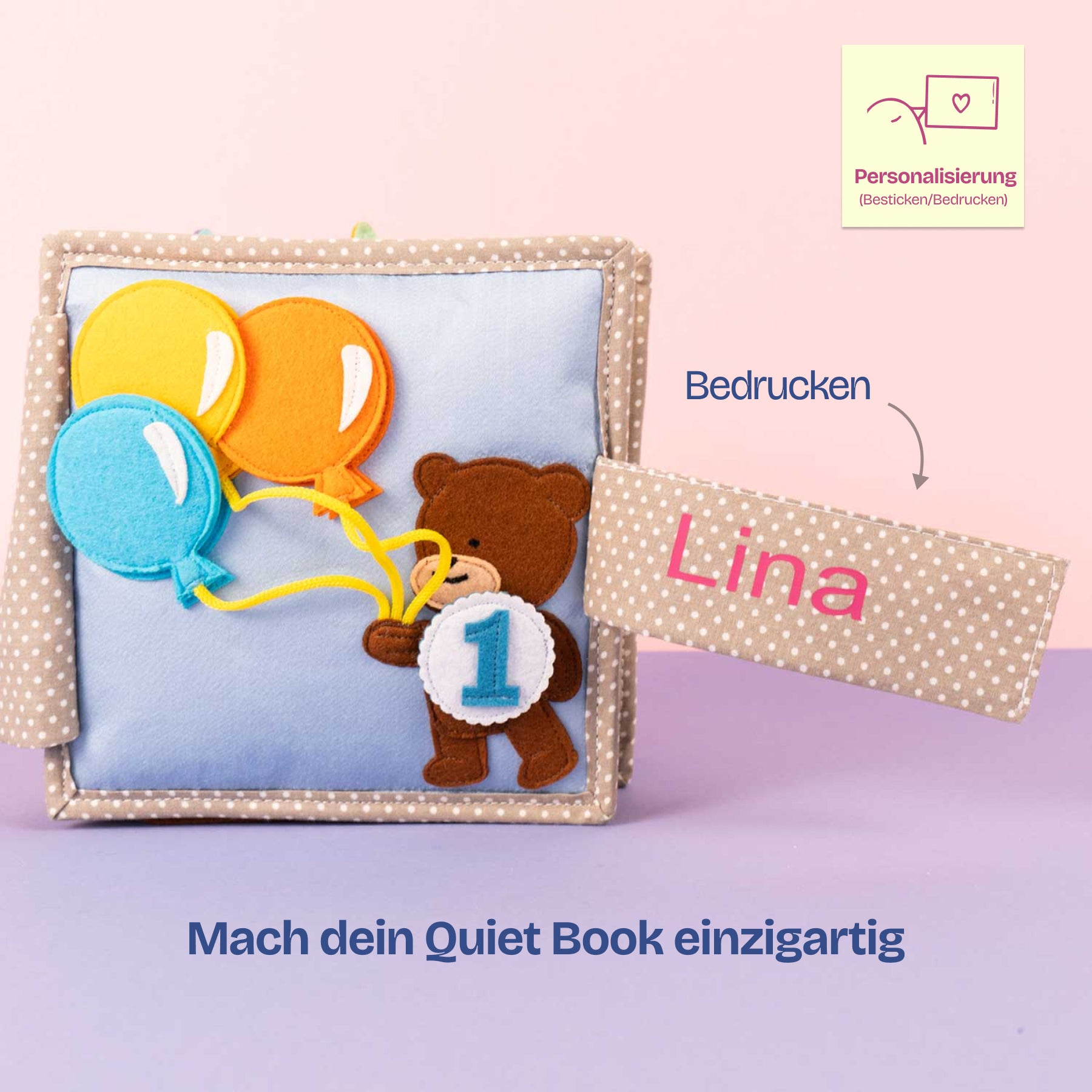 Happy Bearsday - 6 Seiten Mini Quiet Book